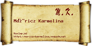 Móricz Karmelina névjegykártya